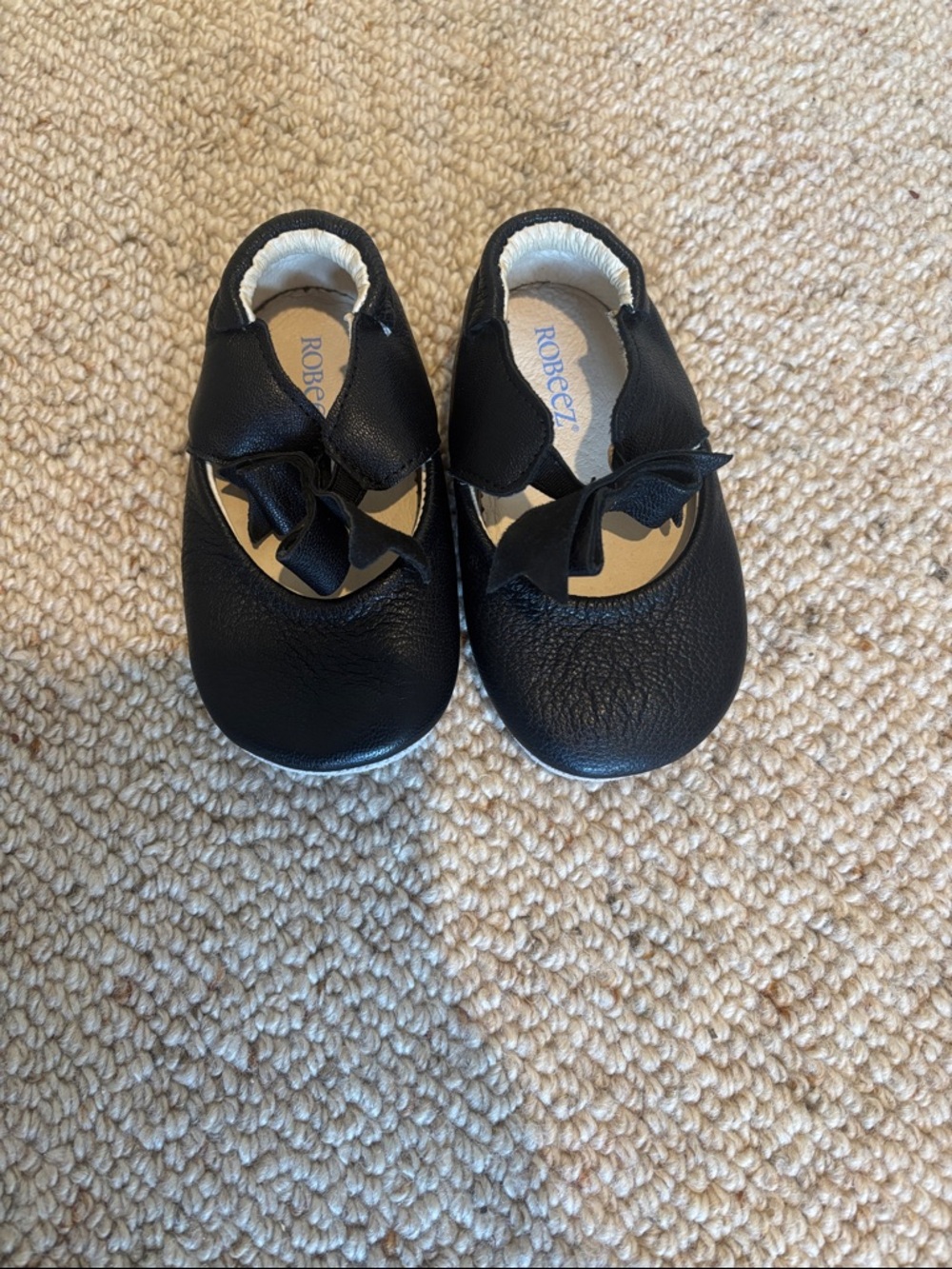 Robeez Sofia First Kicks Black Dress Shoes 12-18 mo